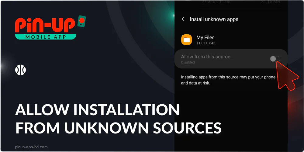 Allow installation from unknown sources on your phone