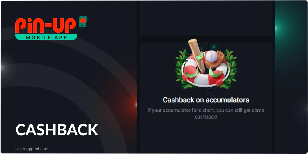 Cashback in the Pin Up Bet app