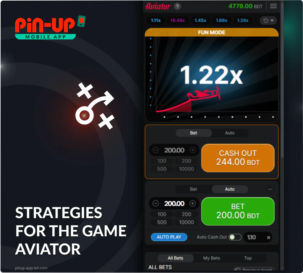 Aviator game strategies in the Pin Up Casino app