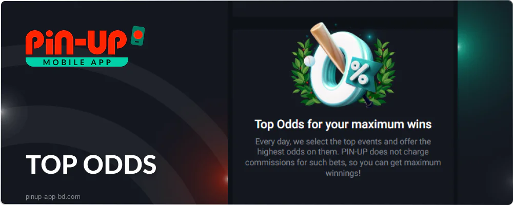 Top odds bonus in the Pin Up Bet app