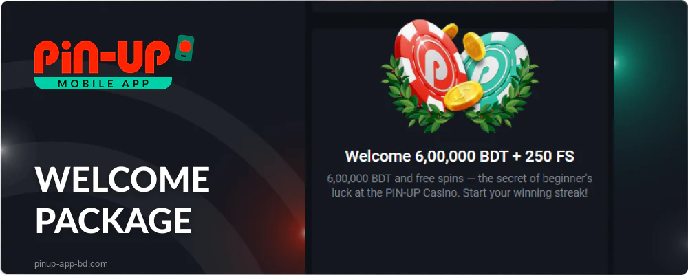 Welcome Bonuses on the Pin Up Casino app