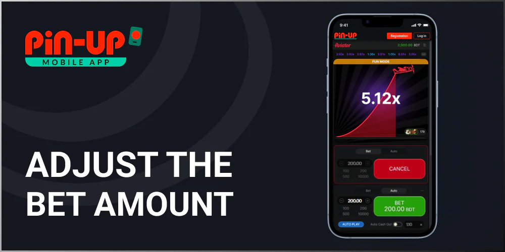 Take a bet amount in Pin Up Casino Game